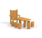 Nature Tisch mit Stuhl und Hockern