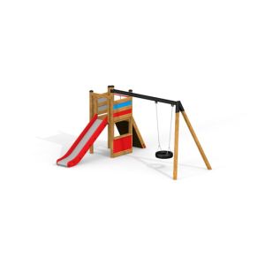Einzelschaukel mit Turm/Rutsche